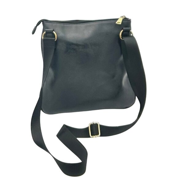 JUICY COUTURE Blk Chain Logo Crossbody‎ Gold Hardware Gothic Monogram Lining Y2K - Picture 4 of 10